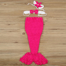 Load image into Gallery viewer, Baby Hat Mermaid Newborn Photography Props Girls Crochet Knitted Cap Hand-woven In Modern New Princess Design
