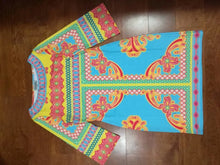 将图片加载到图库查看器，EFATZP Autumn Brand Jersey Silk Dress Women's 3/4 Sleeves Colorful Geometric Print Knee Length Dress
