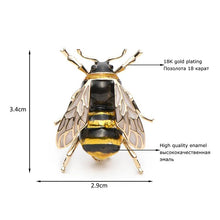 Load image into Gallery viewer, Wuli&amp;Baby Enamel Bumblebee Brooches Men Women's Alloy Yellow Bee Insect Brooch Christmas Gift Broche Banquet Pins
