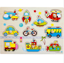 将图片加载到图库查看器，Kid Early Educational Table With Shapes of Vegetables and Animals Baby Hand Grasp Wooden Puzzle Toy Alphabet And Digit Learning Education Child Wood Toy
