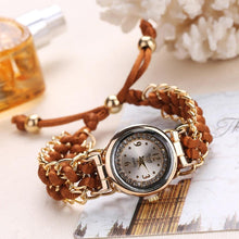 Load image into Gallery viewer, Women Handmade Bracelet Watches Rope Beads Knitting Adjustable Wristwatches Gift For Women and Lady and Girls
