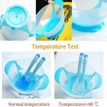 Load image into Gallery viewer, 3Pcs Set Baby Dishes With Suction Cup Assist Food Bowl Temperature Sensing Spoon Baby Tableware Baby Utensils Spoon+Fork
