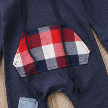 Load image into Gallery viewer, New Fashion Elegant Modern Autmn Romperfor For Newborn Infant Kids Baby Boys and Grid Romper Jumpsuit Hooded In Trendy Style
