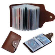 Load image into Gallery viewer, New Arrival Genuine Leather Business Card Case Women's ID Bag Female Credit Card Holder 26 Bank Cards Slots For Men
