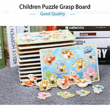 Load image into Gallery viewer, New Hand Grab Board Wooden Puzzle Toys for Children Cartoon Animal Fruit  Kids Baby Early Educational Learning Toy
