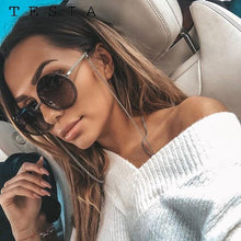 Load image into Gallery viewer, Famous Luxury Round Retro Rimless Elegant Woman and Lady Sunglasses Style With Zircons and Diamonds and UV400 Protection

