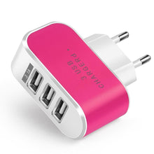 Load image into Gallery viewer, 3 Ports USB Charger 5V 2A USB Wall Power Adapter EU Charger Quick Charging Ideal Phone Charger
