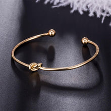 Load image into Gallery viewer, Fashion Bohemia Leaf Round Knot Cuff Bangle Gold Chain Charm Bracelet  for Women Simple Geometric Bracelets Luxury Jewelry
