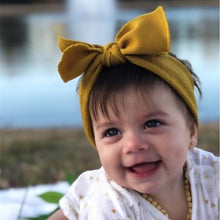 将图片加载到图库查看器，Modern Headbands Knitted Newborn Baby Bows Head Warm Headband Infant Toddler Hair Bow for Girls  Kids
