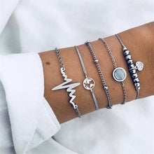 Load image into Gallery viewer, Luxury Modern  Gold Crystal Circle Arrow Bracelets Set for Women In Bohemian Pink Opal Adjustable Charm Bracelet Jewelry Style for Women and Ladies
