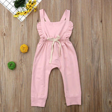 Load image into Gallery viewer, Newborn Baby Girl Boy Backless Striped Ruffle Romper Overalls Jumpsuit Clothes In Retro Syle For Boys And Girls
