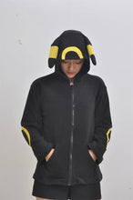 将图片加载到图库查看器，Women's Black Umbreon Hoodie Outerwear Jacket Sweatshirt Unisex Cosplay Costumes Plush Animal Hoodie Suits
