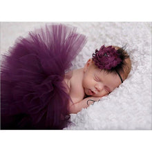 将图片加载到图库查看器，Luxury Modern Elegant Baby Girl Tulle Tutu Skirt and Flower Headband Set Newborn Dress With Big Bow And With Headband
