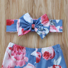 Load image into Gallery viewer, Luxury Modern Girls Summer Floral Baby Girls Pant with Headband Newborn Kid Girls Floral Bottoms Long Pants Trousers  In Flower Design  For Girls With Bow
