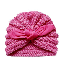 Load image into Gallery viewer, Handmade Knitted Winter Baby Hat for Girls Candy Color Enfant Baby Beanie Turban Hats Newborn Baby Cap
