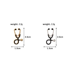 Load image into Gallery viewer, Doctors Nurses  Mini Stethoscope Brooches Pins Jackets Coat Lapel Pin Bag Button Collar Badges Gifts Medical Jewelry

