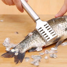 Load image into Gallery viewer, Stainless Steel Fast Cleaning Fish Peeler Scale Remover Seafood Crackers Fish Scaler Cleaner Planet Skin Brush Scraper Tool
