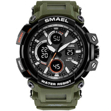 Load image into Gallery viewer, Army Green Modern Sport  Waterproof 50M Men Watches With LED Digital Display In Military Armi Relogio Masculino Style

