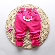 将图片加载到图库查看器，New Spring 100% cotton High-quality Cute Butterfly Embroidery Pattern Baby Girls Pants For 0-3 year Baby Girl

