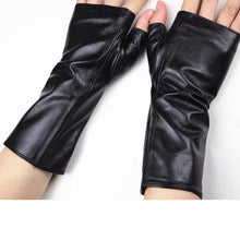 将图片加载到图库查看器，Long Sheepskin Half Finger Gloves Women's Leather Car Driving Men's Outdoor Motorcycle Riding Fingerless Sun Protection
