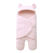 Load image into Gallery viewer, Winter Baby Blanket Cute Cartoon Bear Ears Newborn Swaddle Wrap Warm Unisex Infant Sleeping Bag Soft Envelope Kids Bedding Blanet for Baby
