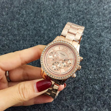 Load image into Gallery viewer, CONTENA Luxury Diamond Women Watches Rose Gold Stainless Steel Women's Quartz watch Clock Roman relogio feminino zegarek damski
