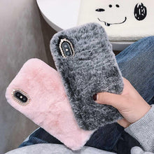 Load image into Gallery viewer, Fashion Lady Gift Case for iPhone 14 13 12 XS Max XR X 11 Pro Max SE Furry fluffy Warm Cover for iPhone 6 7 8 Plus Phone Case Fashion Fluffy Fur Protective Back Cover
