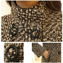 Load image into Gallery viewer, New Women's Wool Blends Coat Winter 2023 Autumn Fashion Elegant Mother Turtleneck Plaid Slim Long Tweed Woolen Outerwear Female
