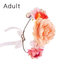 将图片加载到图库查看器，Luxury Handamde Mommy and Baby  Flower Headband Large Flower Crown Mother Kids Flowers  Headwear For Celebration
