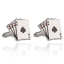Load image into Gallery viewer, Retro Playing Cards Tie Clip Vintage Elegant Tie Clip Man Clips Unique Business Cufflinks Wedding Tie Clips For Anniversary Business Meeting And Daily Life
