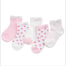 Load image into Gallery viewer, 5 Pairs Pack  Children's Summer Mesh Socks Ultra-thin Breathable With Stars Moon Print For Boys And Girls
