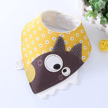 Load image into Gallery viewer, Baby Bibs Waterproof Triangle Cotton Cartoon Child  Dribble Bibs Newborn Absorbent Cloth Bib for Kids in Cat Design
