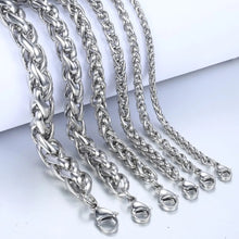 将图片加载到图库查看器，3-10mm Women's Men's Bracelet Stainless Steel Wheat Chain Bracelets Male Gifts Wholesale Jewelry 7-11" KBB8
