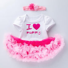 Load image into Gallery viewer, Pink Baby Luxury Bodysuit Infant Girls Princess Puffy Dress Baby Gown Party Wedding Excellent Girls Gift
