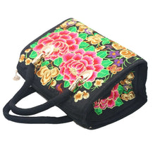 将图片加载到图库查看器，Women's Canvas Handbags Hot Sale Casual Shoulder Bag Floral Embroidered Ethnic Bag Vintage Messenger Bag Ladies Crossbody Bag
