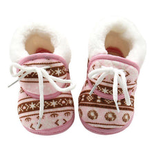 Load image into Gallery viewer, Newborns Baby Boy Soft Soled Footwear Walking Shoes Winter Warm Print First Walkers Baby Girl Cotton Shoes
