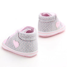 Load image into Gallery viewer, Infant Newborn Baby Girls Dots Heart Autumn Lace-Up First Walkers Sneakers Cotton Soft Sole Shoes For Girl
