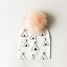 Load image into Gallery viewer, Luxury Modern Unique Toddler Boys and Girls Cartoon Printing Cotton Pompom Cap For Baby Beanie Hat With Pompon For Kids
