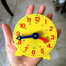 将图片加载到图库查看器，Montessori Student Learning Clock Time Teacher Gear Clock 4 Inch 12/24 Hour Plastic Mini Geared Clock, Learning Clock Classroom Kit, Clock for Kids Learning to Tell Time, Yellow Practice Clock for Kids, Teaching Clock, School Supplies
