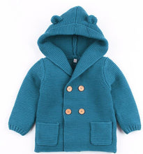 Load image into Gallery viewer, Modern Winter Warm Knit Cardigan Long Sleeve Hooded Sweaters for Newborn Infant Jacket And Coat Combination Clotes
