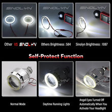 将图片加载到图库查看器，Sinolyn 2.5 Inch Bi Xenon Projector Lenses For Headlight H7 H4 Angel Eyes DRL Car Lights Mini Headlamp Car Accessories Styling
