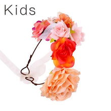 将图片加载到图库查看器，Luxury Handamde Mommy and Baby  Flower Headband Large Flower Crown Mother Kids Flowers  Headwear For Celebration
