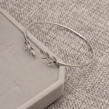Load image into Gallery viewer, Elegant Silver Gold Leaf Fashion Simple Gold Silver Plated Cuff Bracelets For WomenIn Modern Jewelry style
