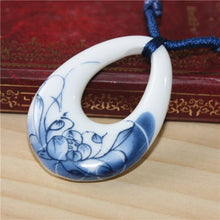 Load image into Gallery viewer, Miredo jewelry wholesale ceramic retro style necklaces women's pendant artware rope chain boondoggle free shipping  #1119
