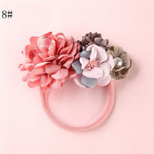 将图片加载到图库查看器，Modern Fashion Floral Headband Newborn Baby Elastic Hairbands Pearl Fresh Style Bow Knot For Girls
