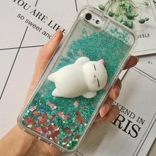 Load image into Gallery viewer, 3D  Cat Case For Iphone 5s Se 7 7 Plus Case Liquid Quicksand Glitter Silicone Case For Iphone 8 8 Plus X 6 6s Cover  Rubber Silicone Phone Case
