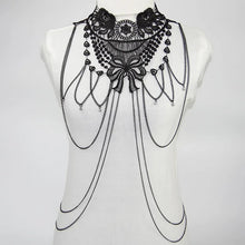 Load image into Gallery viewer, Black Lace  Body Chain  Jewelry  Women's  Cosplay Halloween Costumes Female Goth Accessories
