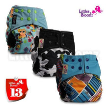 将图片加载到图库查看器，Modern Luxury Printed Washable Real Cloth Pocket Nappy,3 nappies/diapers Set For Girls and Boys Baby In Elegant Style
