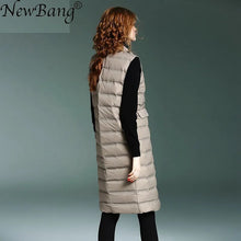 Load image into Gallery viewer, NewBang Brand Women's Long Vest Ultra Light Down Vests Female Sleeveless Windproof Lightweight Warm Long Waistcoat
