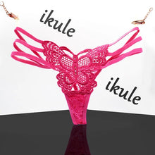 Load image into Gallery viewer, New G String Sexy women's underwear butterfly embroidery transparent sexy panties  Thong female lace temptation low-waist briefs
